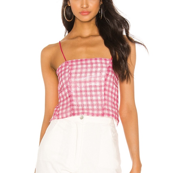 cambria tie back top in pink plaid - Picture 2 of 4